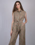 Jumpsuit with belt for Women's Greenish Multicolored Jumpsuit with Belt (OTL-JMS1004)